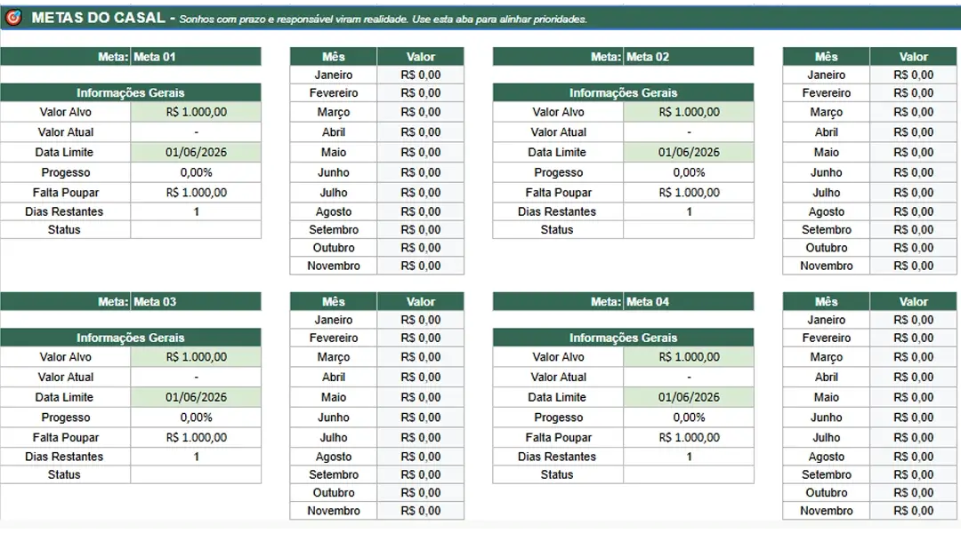 Print da planilha, tela 3